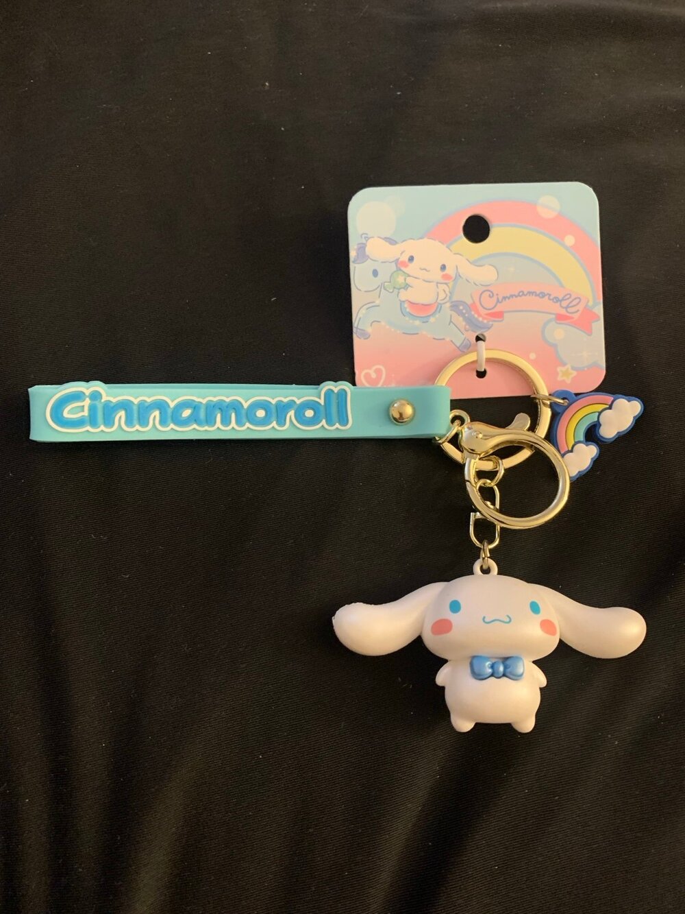 New Sanrio Cinnamoroll Keychain Rainbow Charm Figure